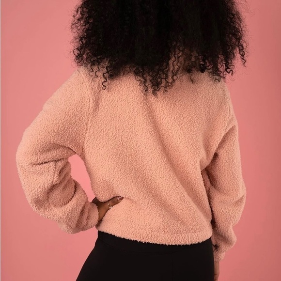 DYI Tranquil 1/2 Zip Fuzzy Fleece Pullover in Blush - Picture 3 of 10